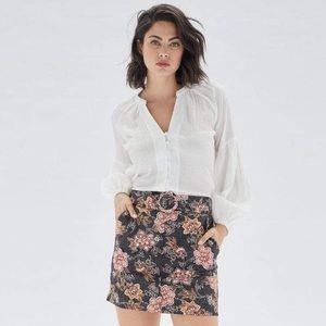 Minkpink // Urban Outfitters Floral A-Line Belted High-Waist Mini Skirt NWT